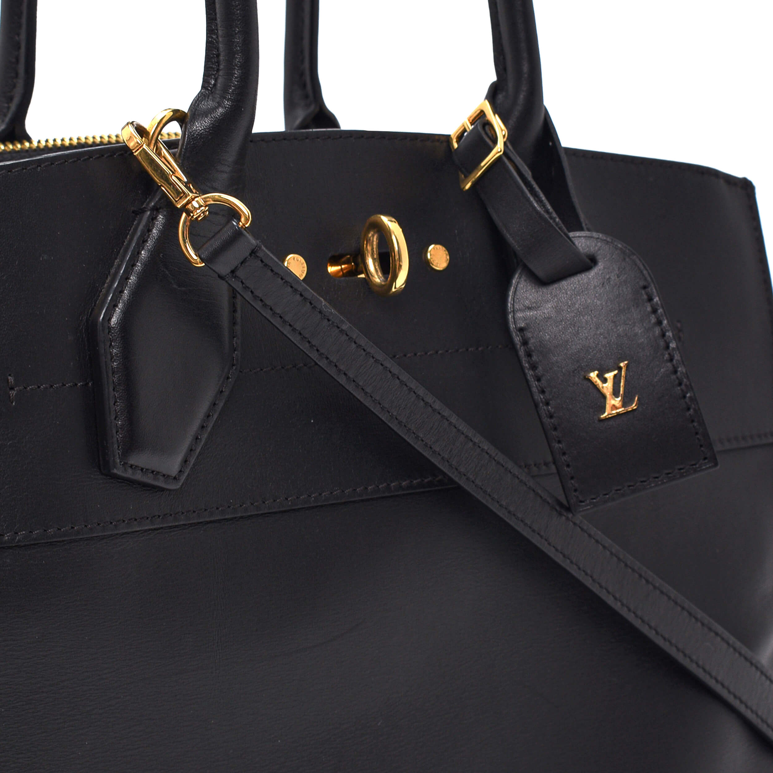 Louis Vuitton - Black Leather City Steamer GM Bag